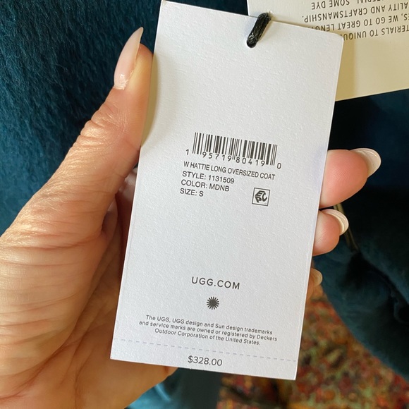 ❄️UGG❄️ Hattie Long Oversized Coat Dark Teal Size Small - Picture 7 of 10
